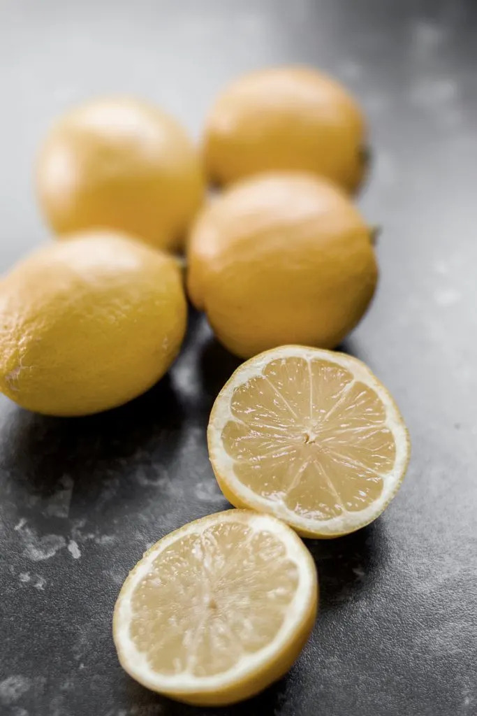 cut lemons on a cutting board