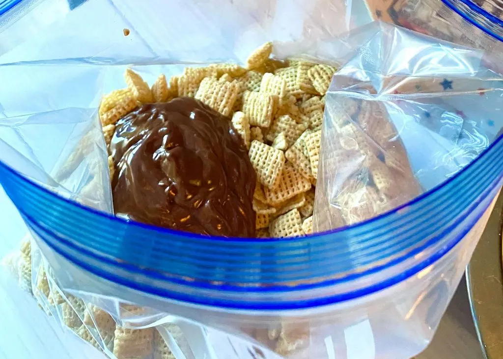 chocolate on chex cereal