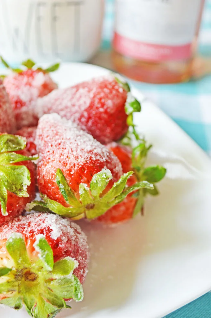 pink moscato strawberries