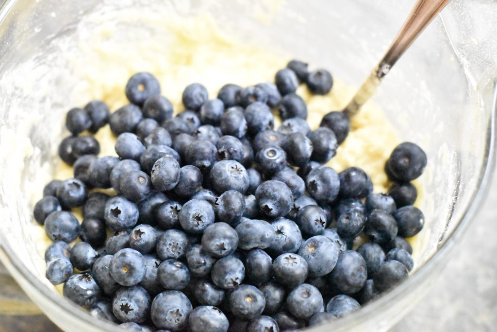 blueberries in batter
