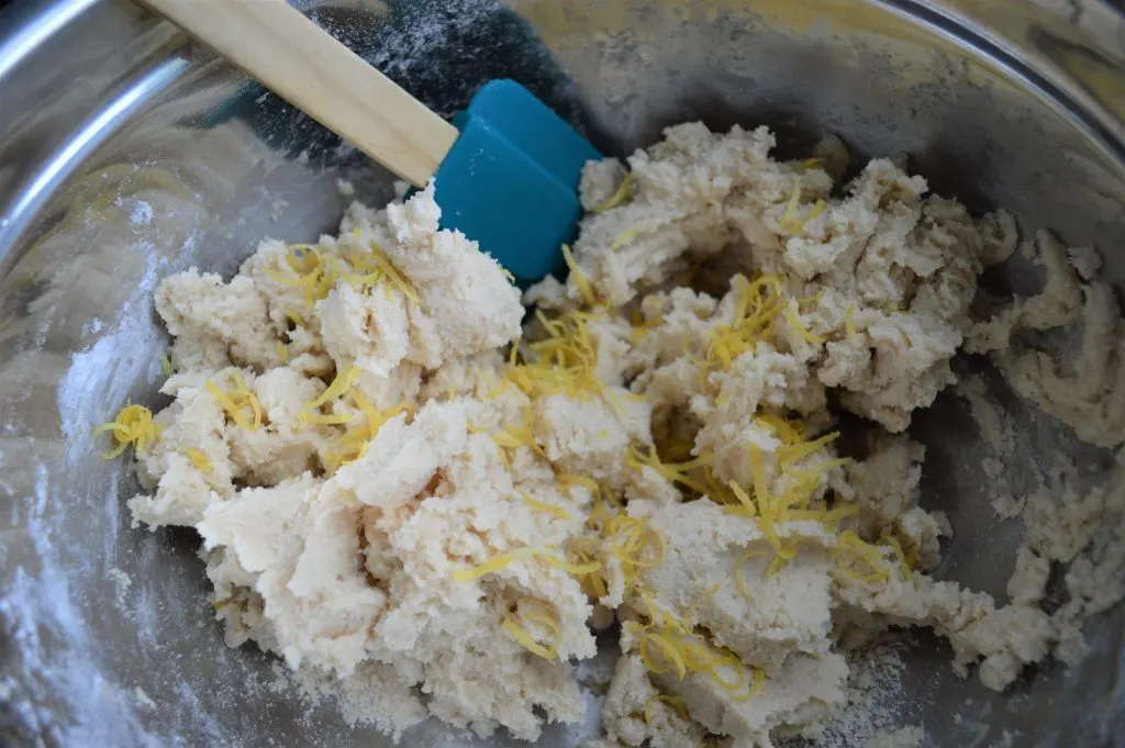 Adding lemon zest to lemon sugar cookies