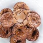 Plate of Nutella brownie cups arranged in a circle.