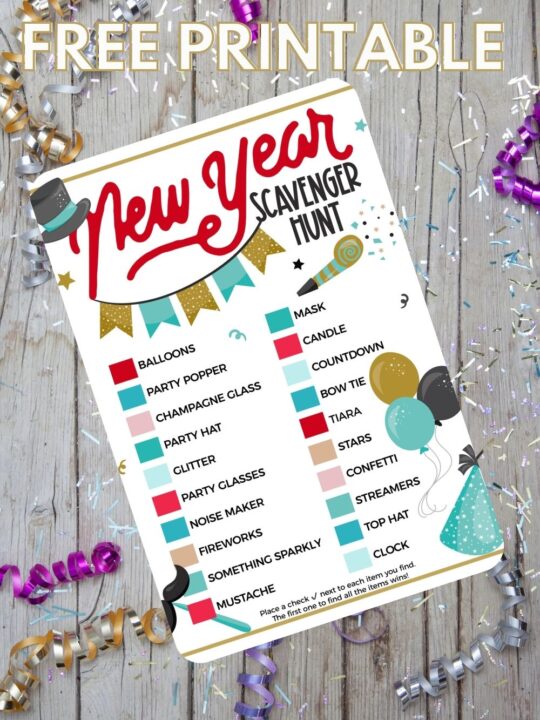 FREE PRINTABLE – New Year’s Scavenger Hunt