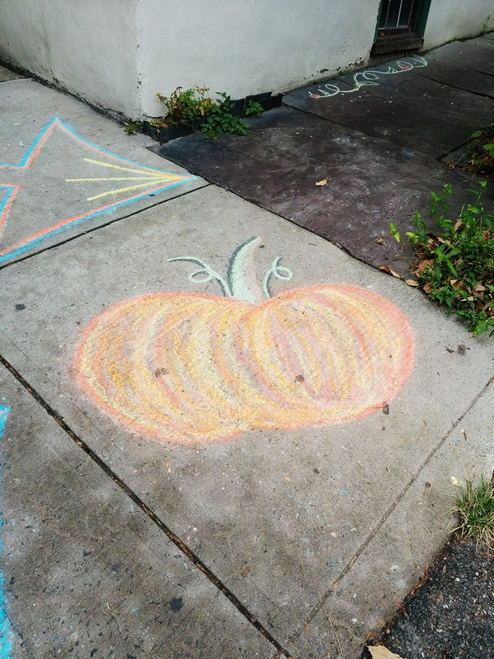 pumpkin in chalk