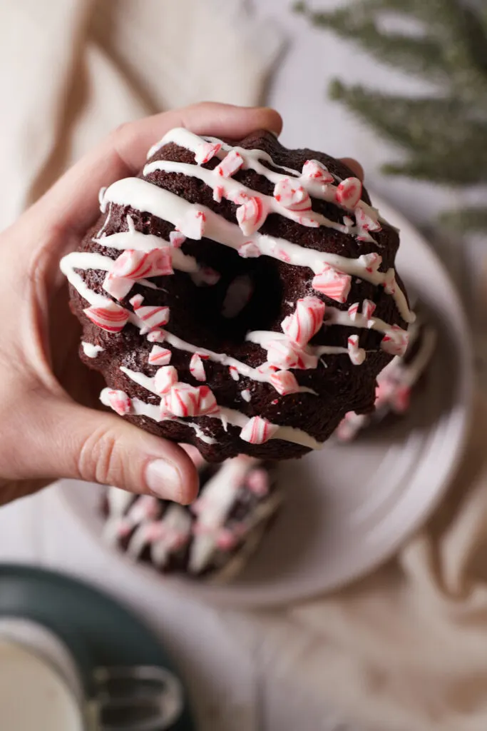 Mini Chocolate Peppermint Bundt Cakes
